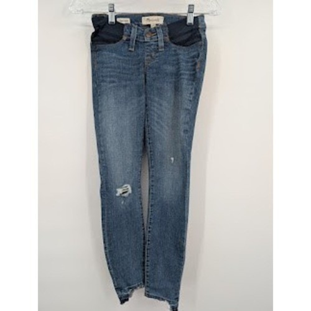 Madewell NWT‎ Women's Maternity Skinny Jeans Side Panel Blue sz 28